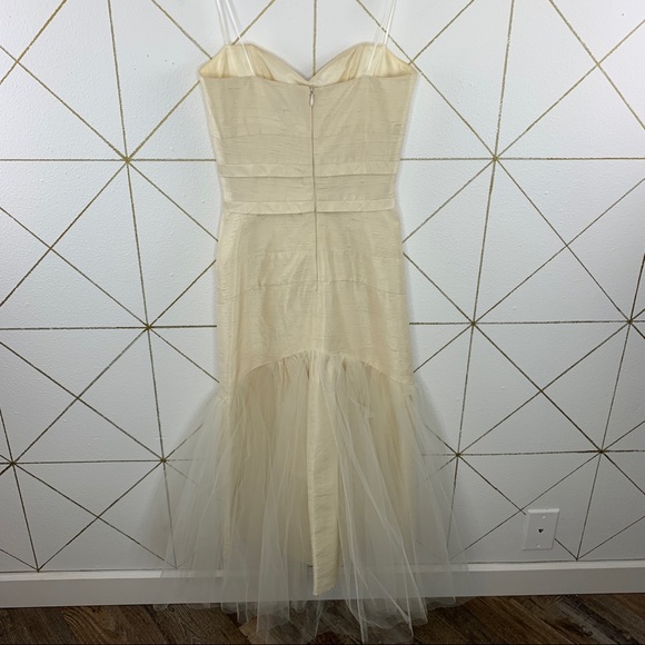ABS Collection By Allen Schwartz 100% Silk Strapless Dress Size 2 - Picture 2 of 12